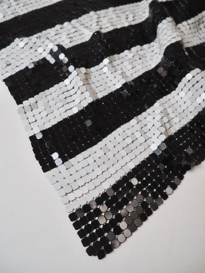 Black + White Stripe Large Chainmail
