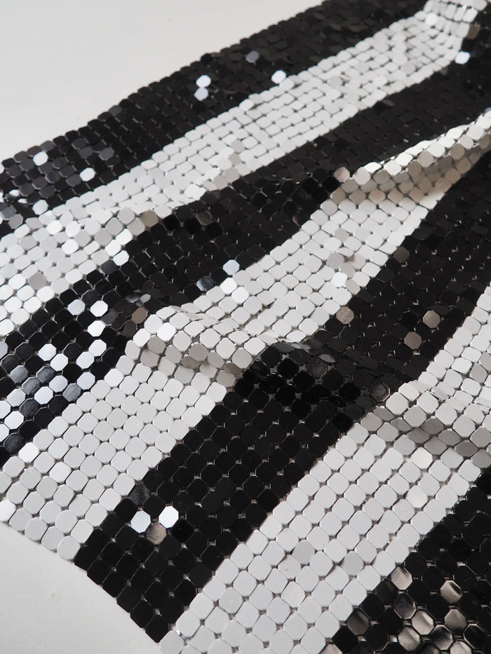 Black + White Stripe Large Chainmail