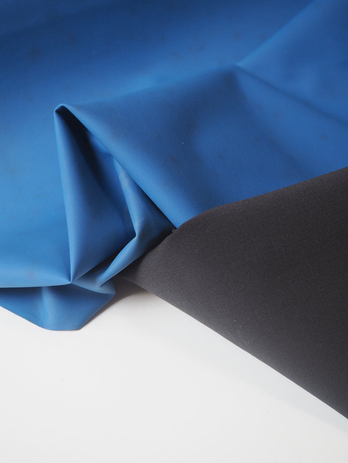 Black Wool Blend Cobalt Coated Suiting