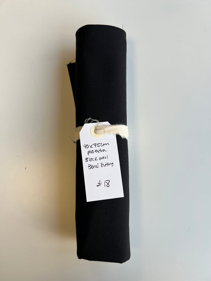 Black Wool Blend Suiting Remnant