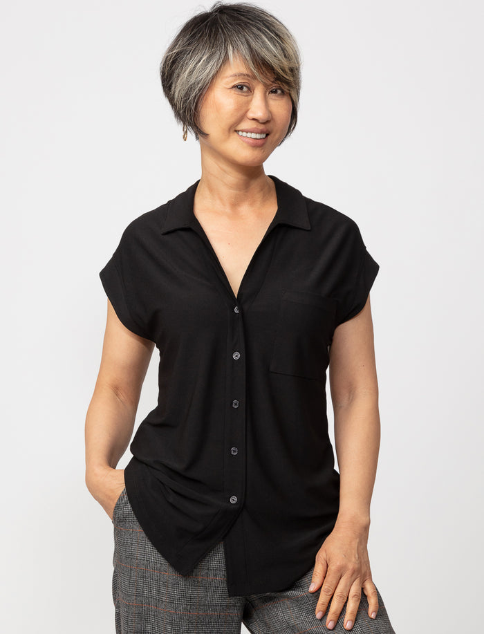 Blouse unie à manches dolman