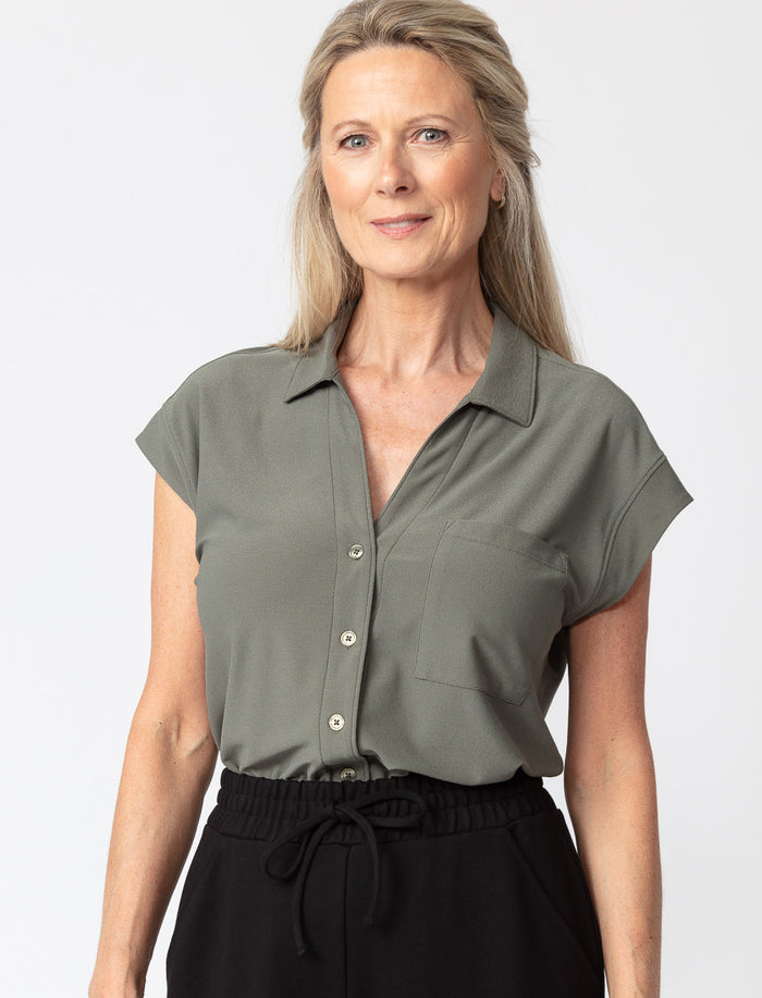Blouse unie à manches dolman