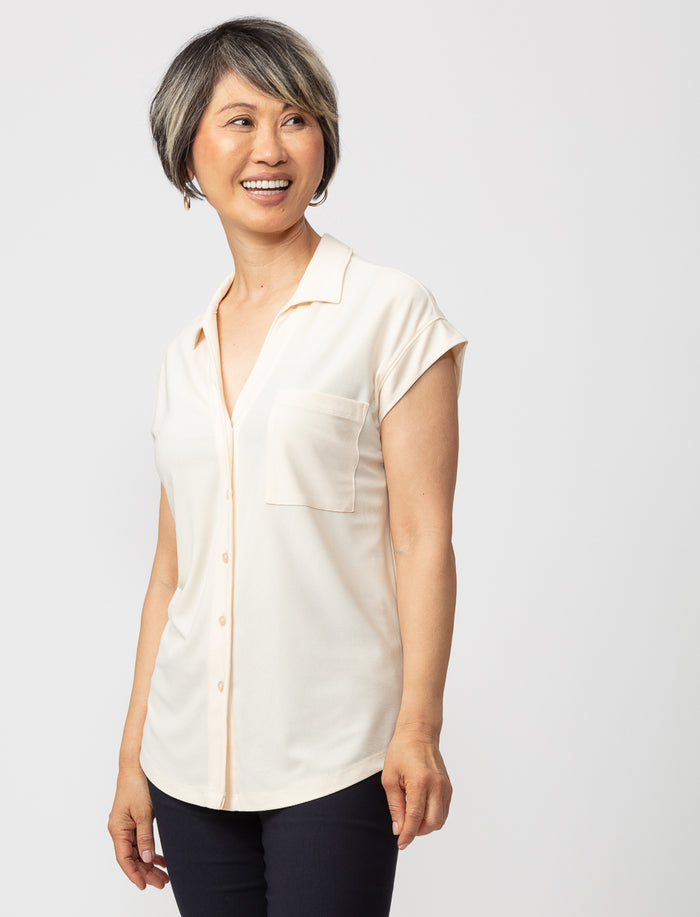 Blouse unie à manches dolman
