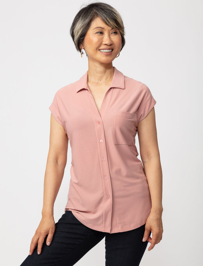 Blouse unie à manches dolman