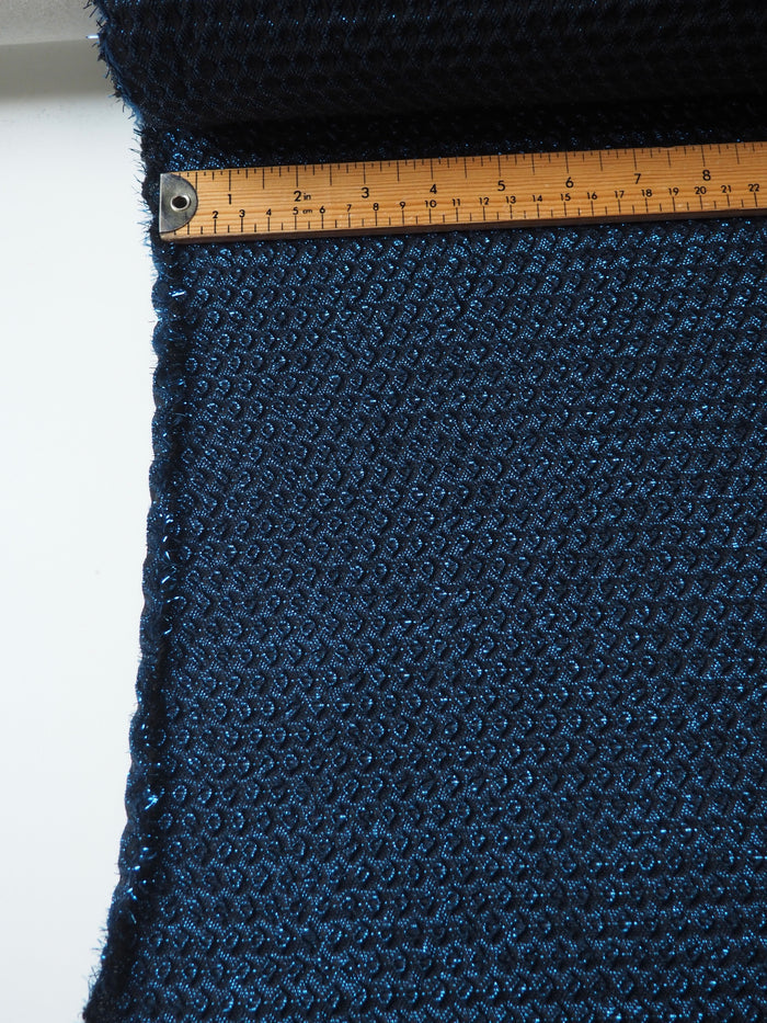 Blue Metallic Dot Cloqué