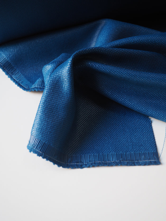 Blue Sateen Jacquard