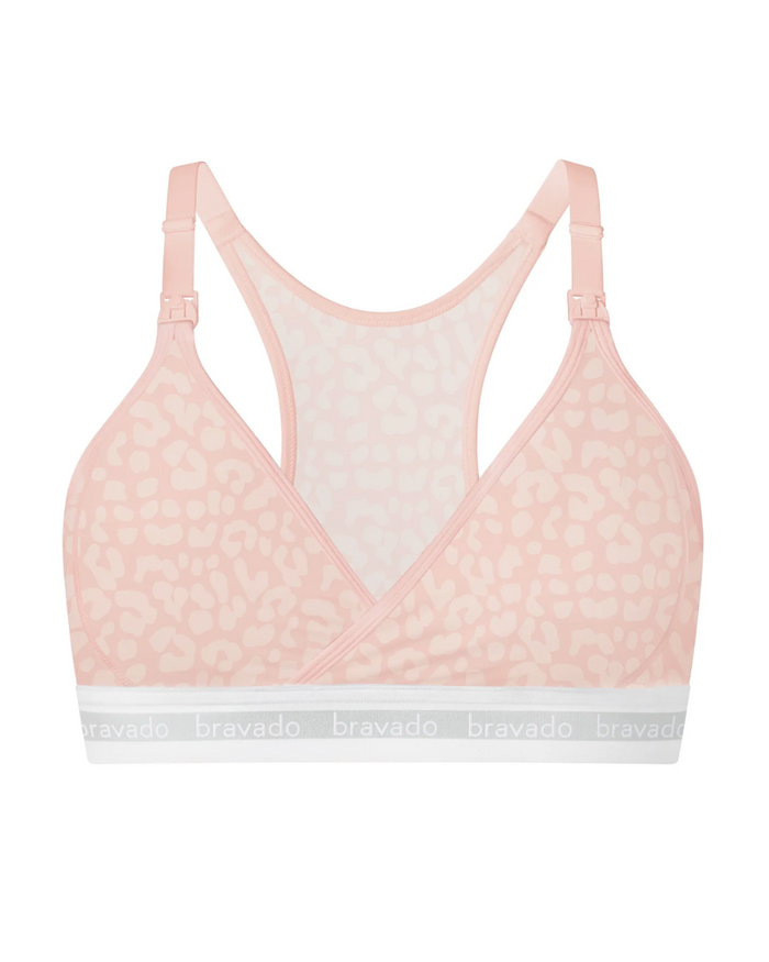 Bravado 1014VBA Pink Leopard Original Cotton Wire Free Nursing Bra (Cups B-D) myselflingerie.com
