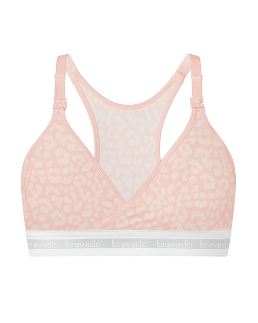 Bravado 1014VBA Pink Leopard Original Cotton Wire Free Nursing Bra (Cups B-D) myselflingerie.com