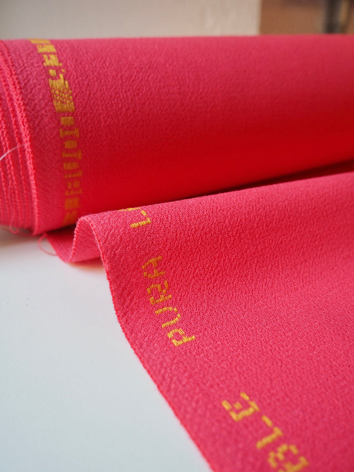 Bright Coral Double Wool Crepe