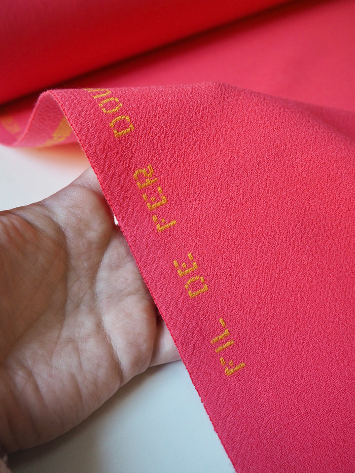 Bright Coral Double Wool Crepe