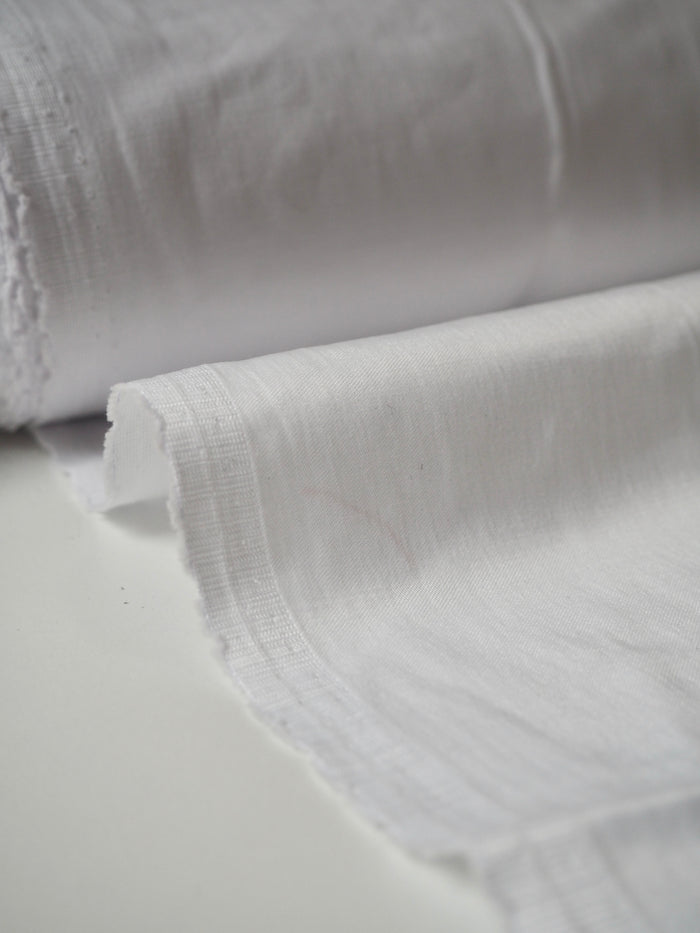 Bright White Cotton/Cupro Sateen Twill