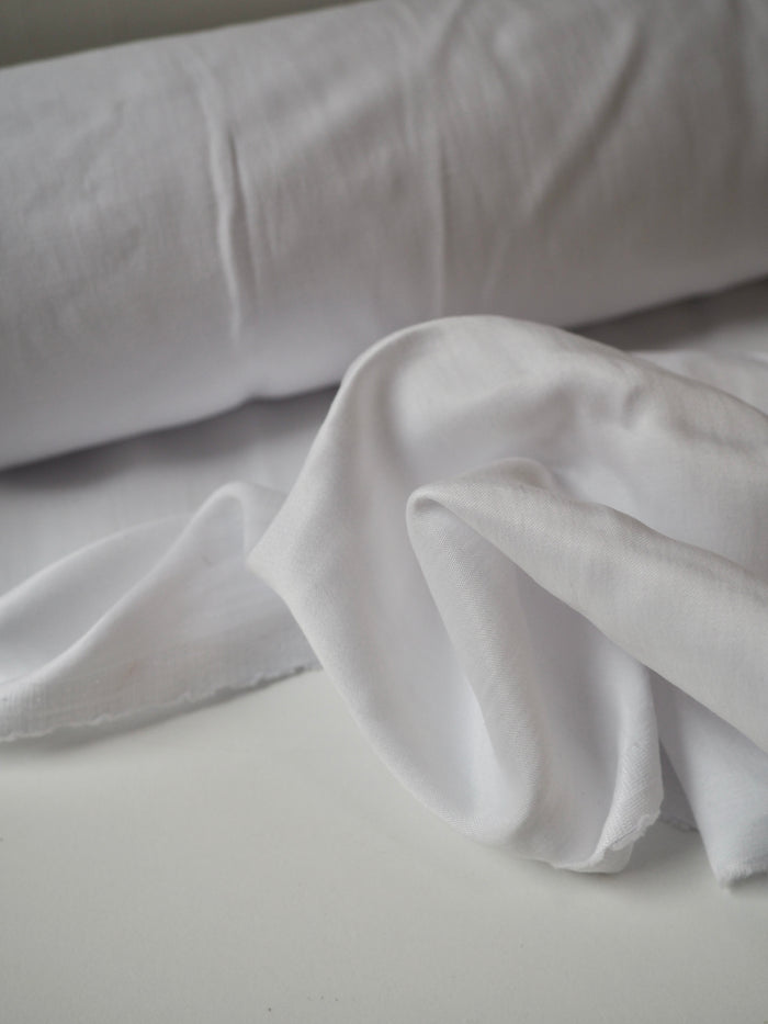 Bright White Cotton/Cupro Sateen Twill