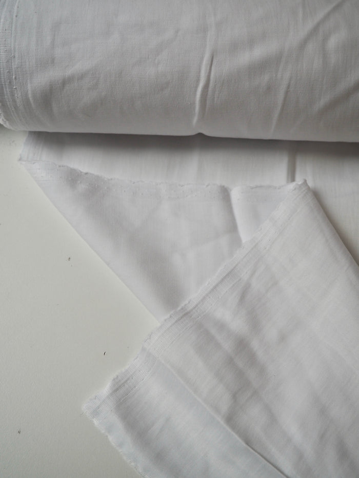 Bright White Cotton/Cupro Sateen Twill
