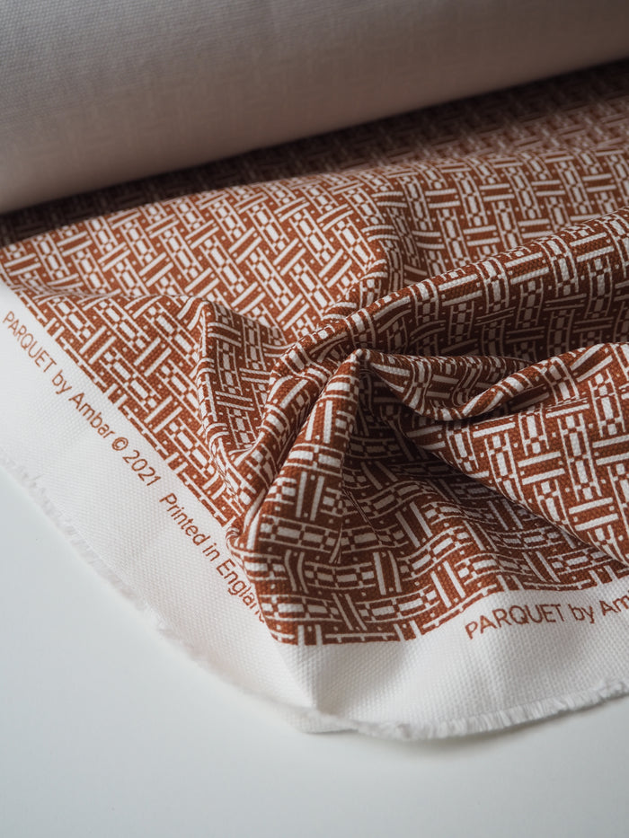 Brown Parquet Cotton Canvas