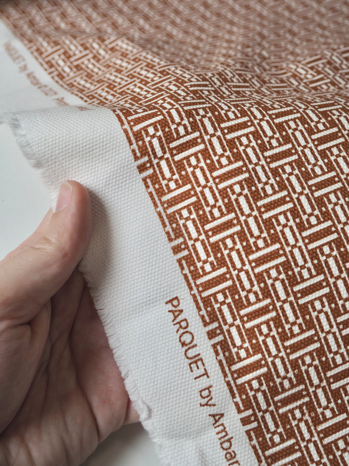 Brown Parquet Cotton Canvas