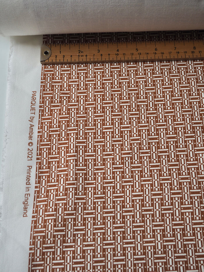 Brown Parquet Cotton Canvas