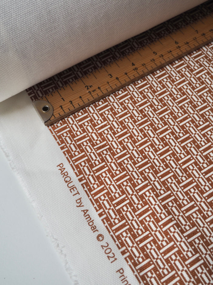 Brown Parquet Cotton Canvas