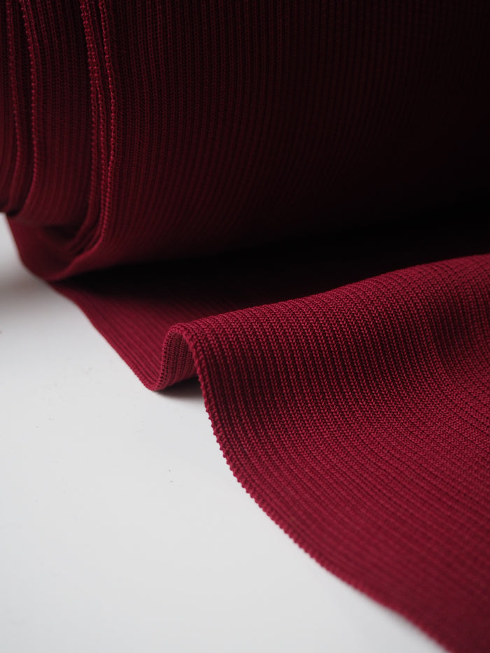 Burgundy Heavy 2x2 Rib Jersey
