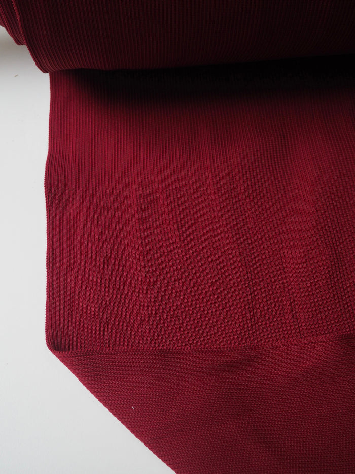 Burgundy Heavy 2x2 Rib Jersey