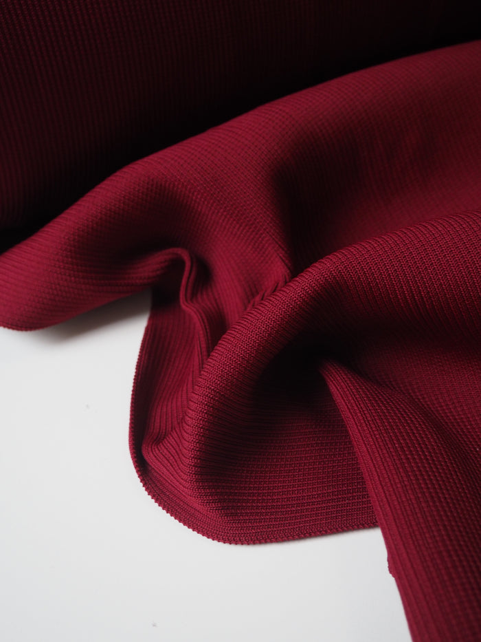 Burgundy Heavy 2x2 Rib Jersey