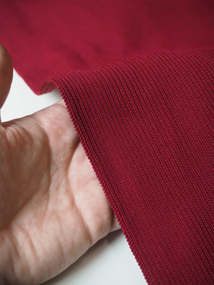 Burgundy Heavy 2x2 Rib Jersey