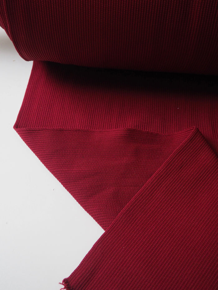 Burgundy Heavy 2x2 Rib Jersey