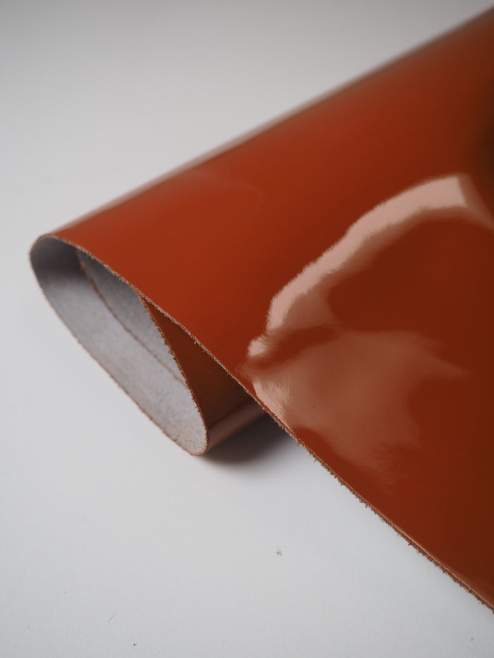 Burnt Sienna Patent Calfskin