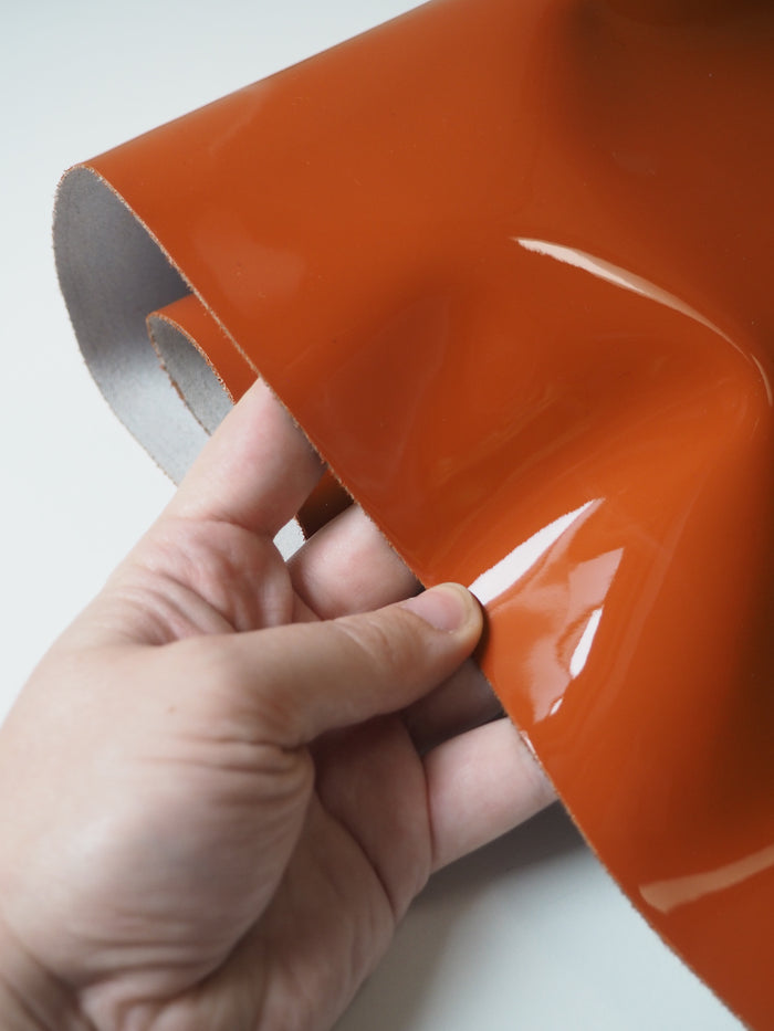 Burnt Sienna Patent Calfskin