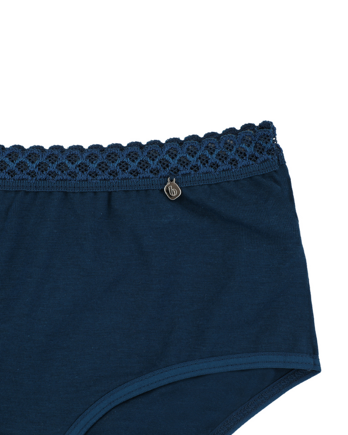 Buttermint BU501MN Midnight Lace Trimmed Cotton Hipsters 3 Pack myselflingerie.com