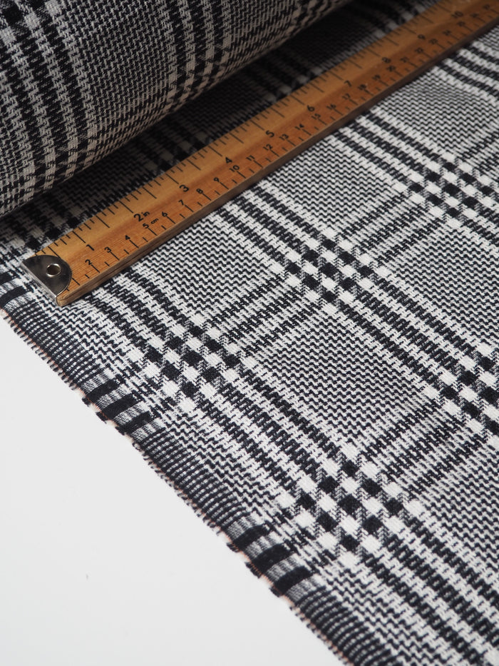 B+W Check Linen/Cotton Jacquard