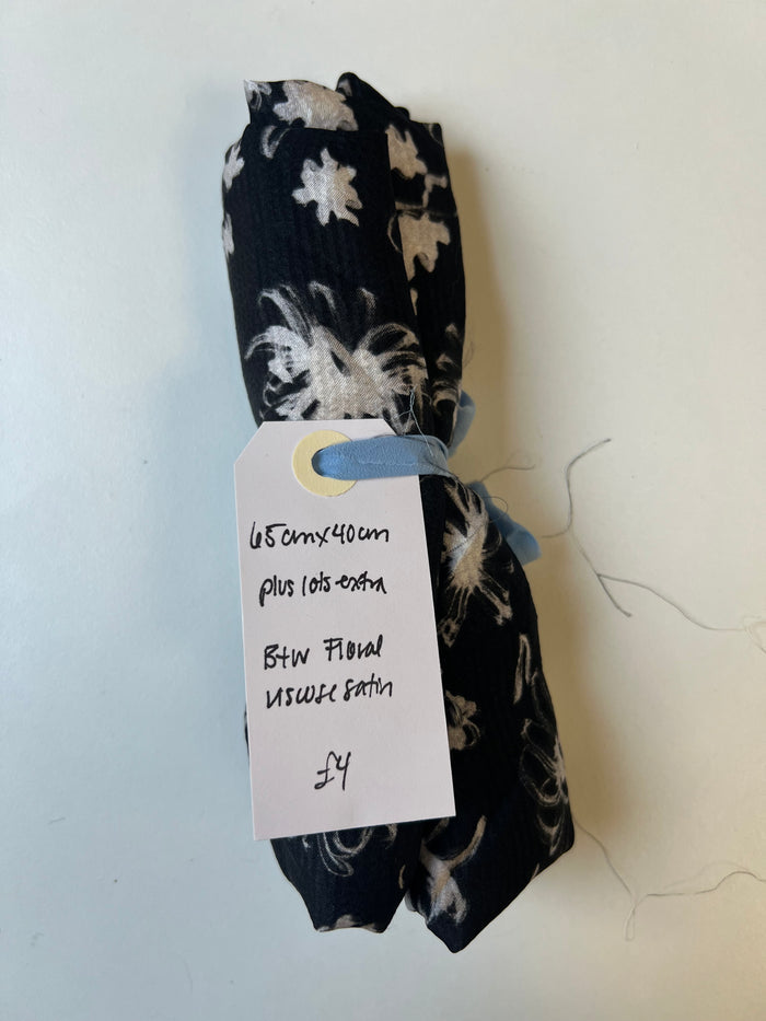 B+W Floral Viscose Satin Remnant