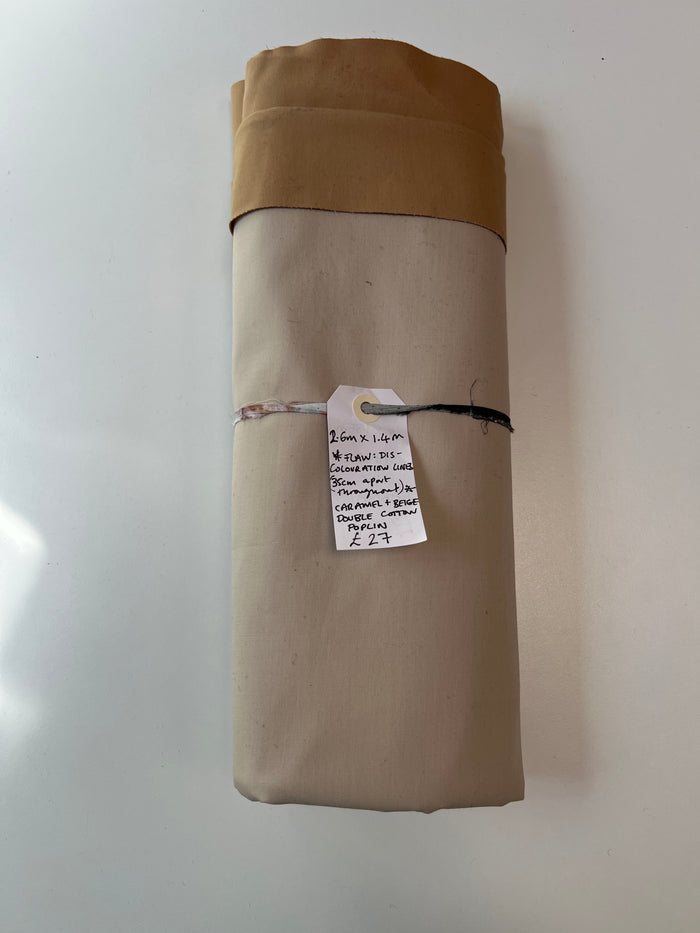 Caramel + Beige Double Cotton Poplin Remnant