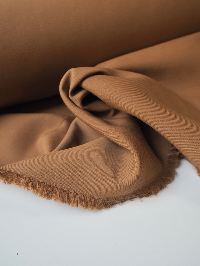Caramel Double Wool Blend Twill