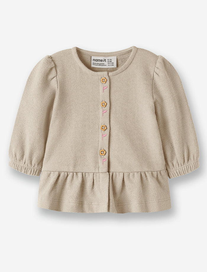 Chandail en coton biologique brodé pour bébé fille