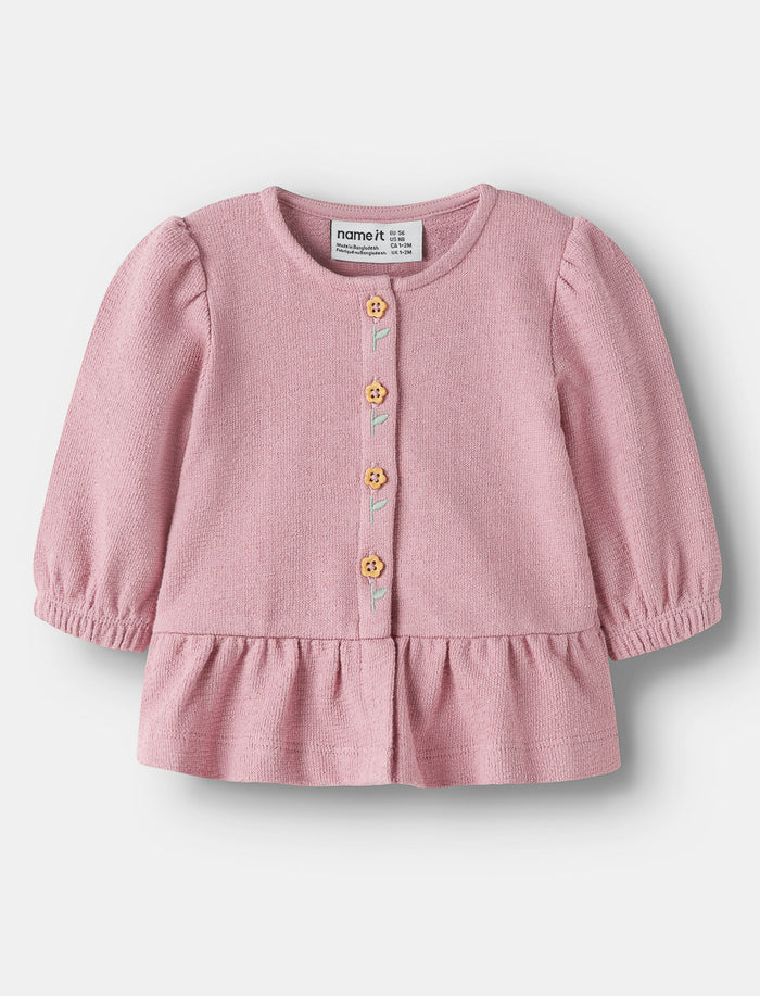 Chandail en coton biologique brodé pour bébé fille