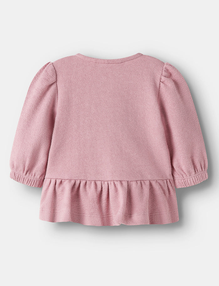 Chandail en coton biologique brodé pour bébé fille