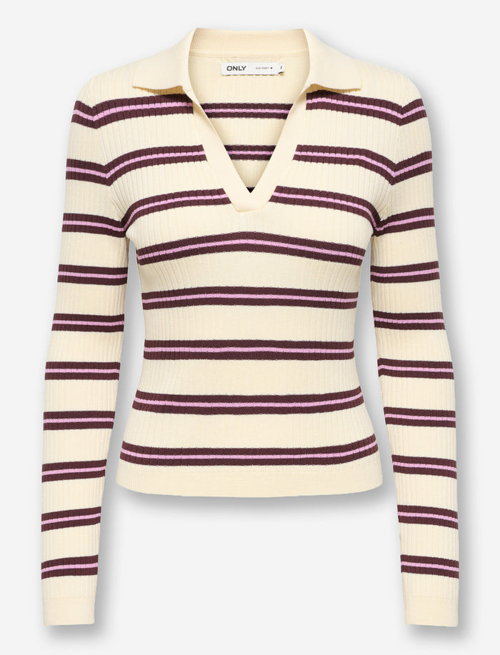 Chandail en tricot à col polo pour femme