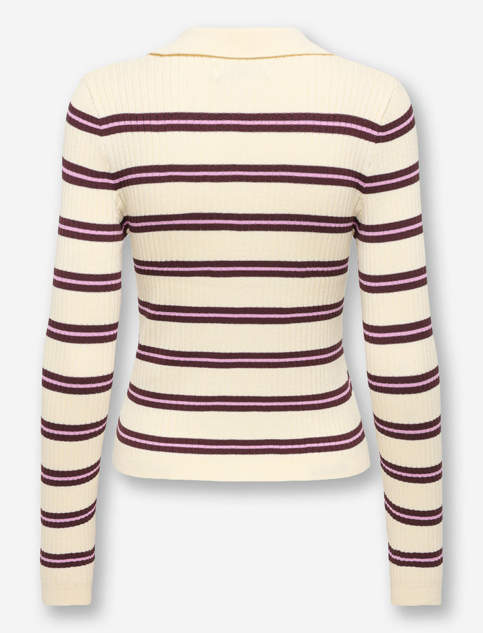 Chandail en tricot à col polo pour femme