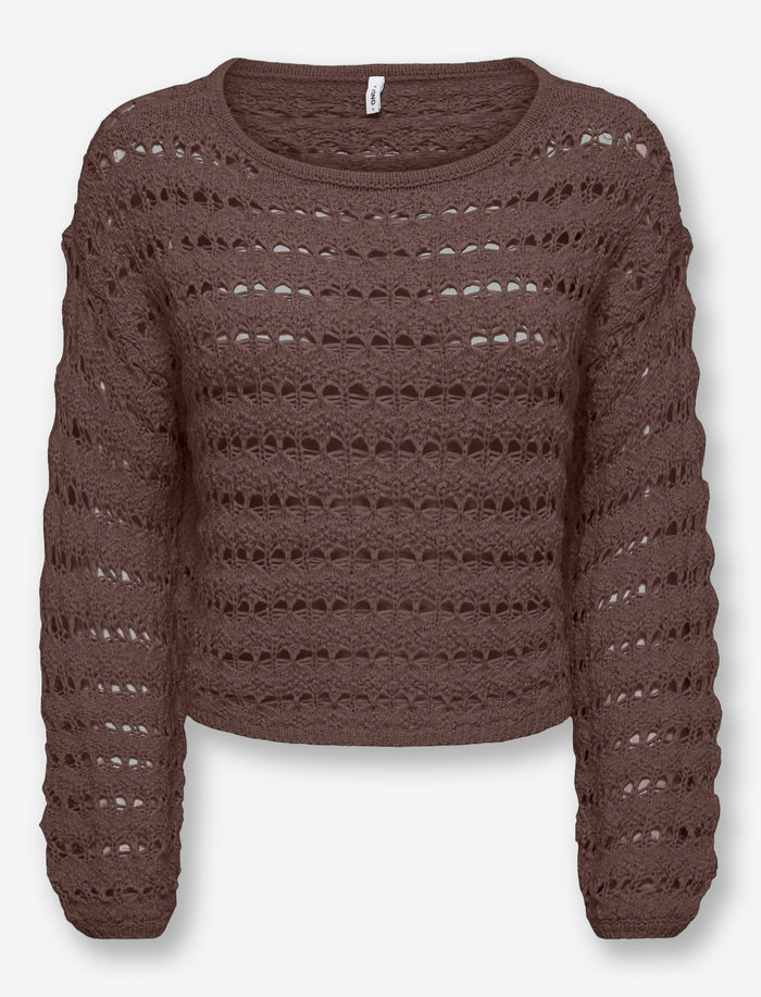 Chandail en tricot ajouré pour femme