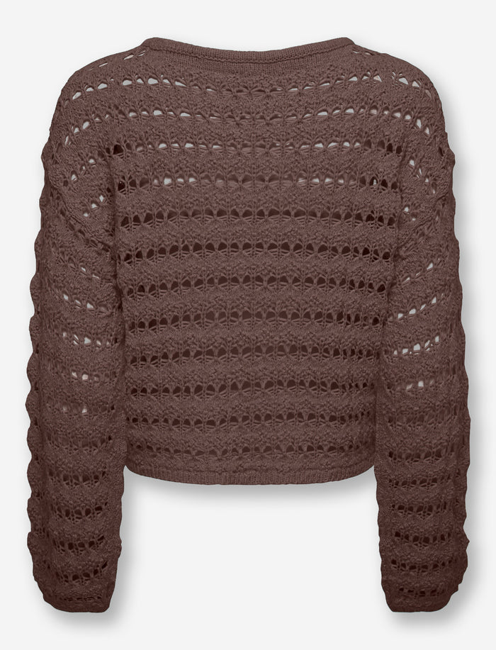 Chandail en tricot ajouré pour femme