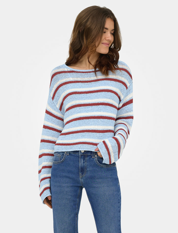 Chandail rayé en tricot pour femme