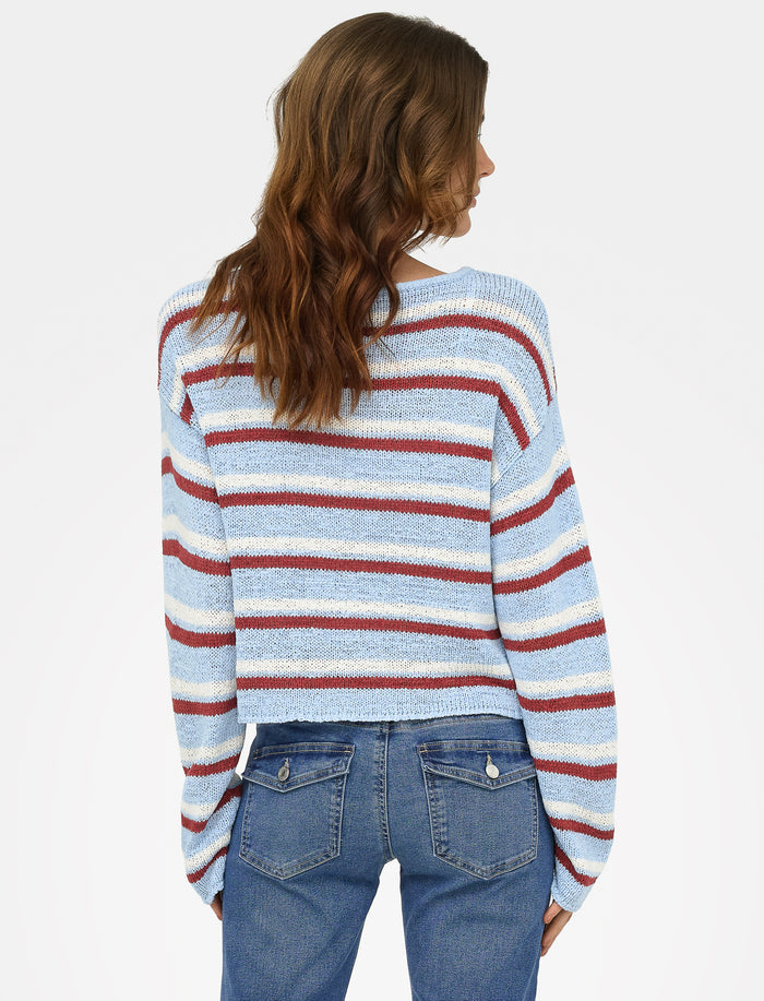 Chandail rayé en tricot pour femme