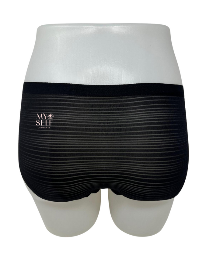Chantelle 20D4 Black Shiny Strips One Size Fits All Hipster myselflingerie.com