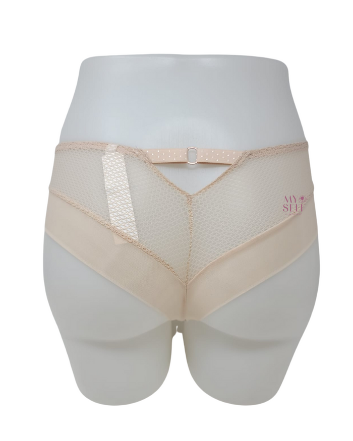 Chantelle 12Q4 Golden Beige/Black Fleurs Hipster myselflingerie.com