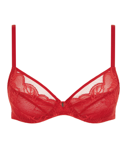 Chantelle 12N1 Scarlet Midnight Flowers Underwire Bra myselflingerie.com