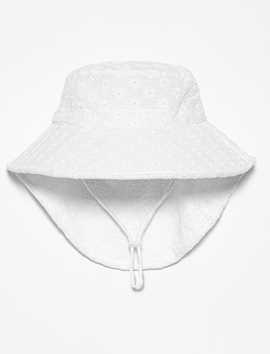 Chapeau de soleil à broderie anglaise