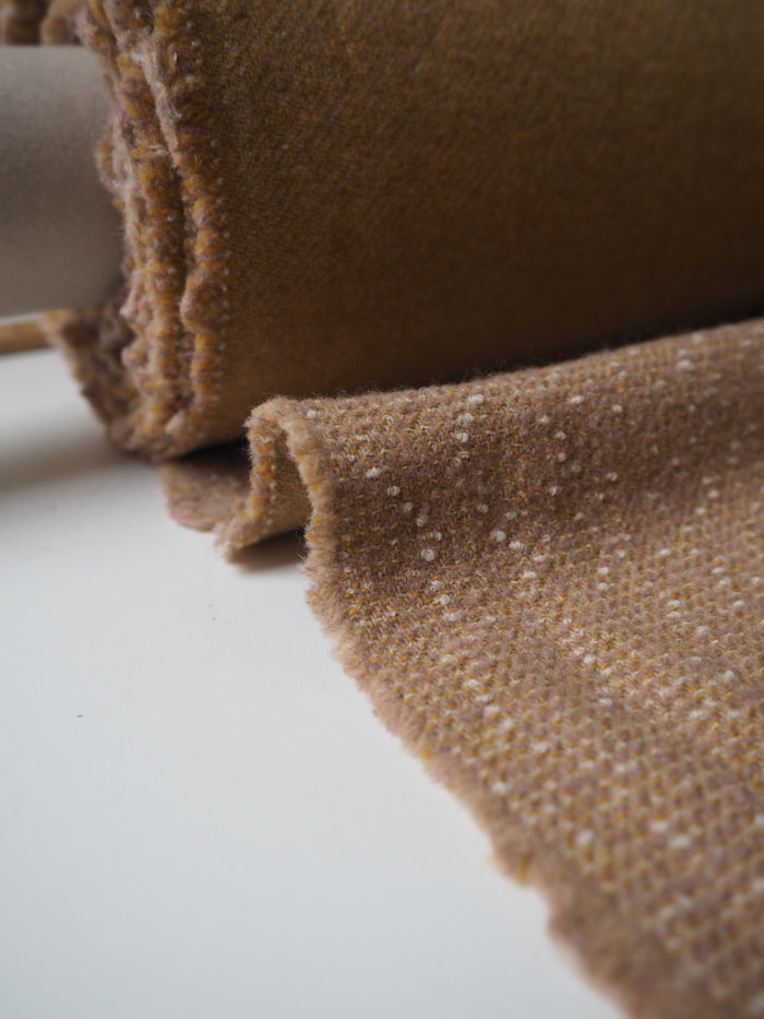 Chartreuse Marl Bouclé Double Wool Coating