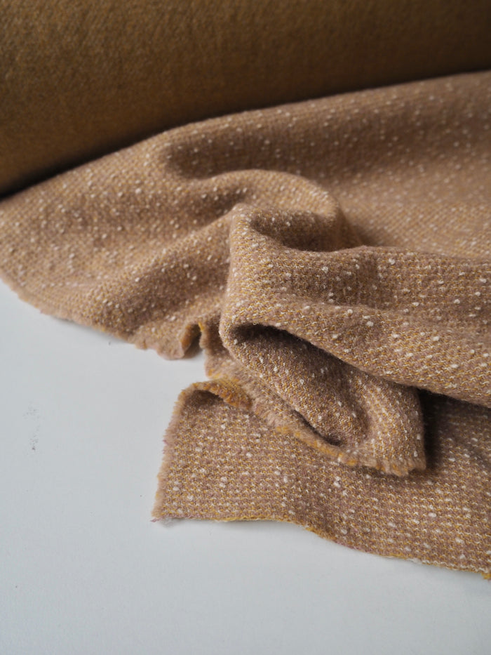 Chartreuse Marl Bouclé Double Wool Coating