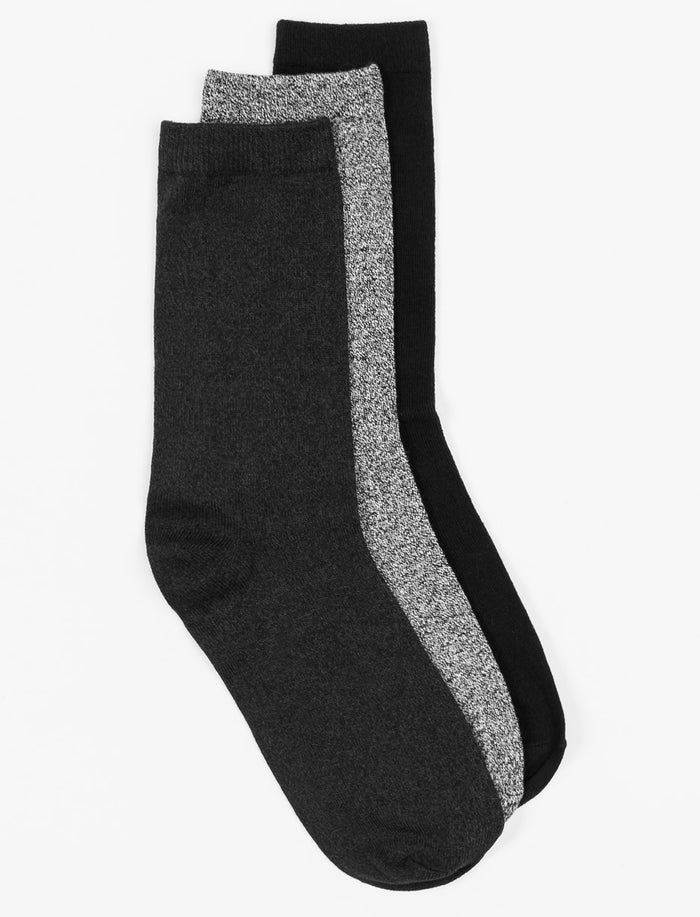 Chaussettes mi-mollet unies - paquet de 3