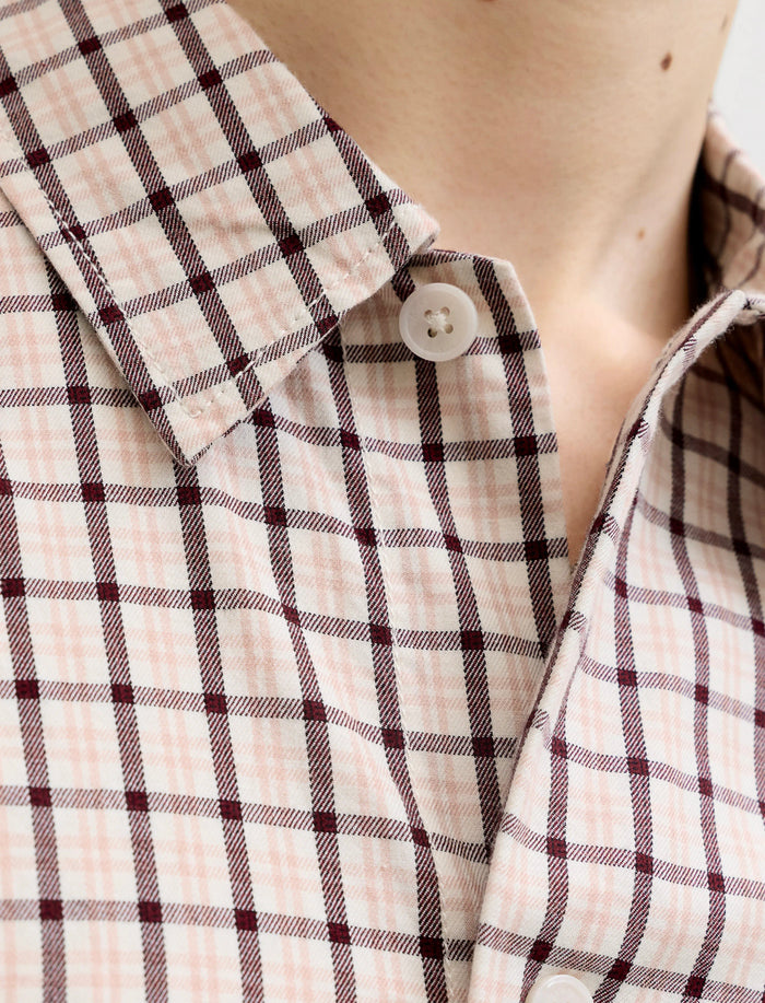 Chemise à carreaux à broderie pour homme